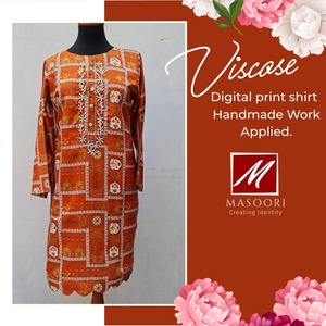 Alta calidad cosido Masoori madre e hija Kurti-Casual Wear algodón Mujer césped impresión Digital Kurti hecho de rayón - Product Image 4