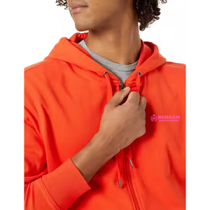 Sweat à capuche unisexe décontracté avec fermeture éclair, 100% coton molletonné/éponge française, respirant, séchage rapide, vêtements de sport - Product Image 6
