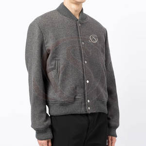 STYLEGRAM WEARS High Quality Youth <b>Football</b> Lettermen Jacket Custom Plain Fashion Breathable Polyester/Cotton High Street - Product Image 3