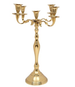 5 Arms Candle Holder Gold Housewarming Decor <b>Candelabra</b> Available for Wedding Decorations for Sale. - Product Image 6