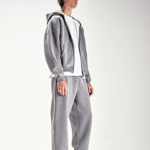 Conjunto de chándal holgado de gran tamaño y sudadera con capucha y pantalones de chándal de lana de algodón 450GSM con logotipo personalizado para hombre - Product Image 6