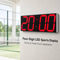 Große Vierstellige LED-Sportzeit-Anzeigetafel für Tennis- und Padel-Plätze, Wanduhr für Indoor-Sportstätten und Turnierbereiche