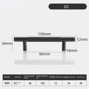 Nouveau T barre forme meubles matériel fournitures cuisine or placard armoire tiroir porte placard poignées moletées - Product Image 6