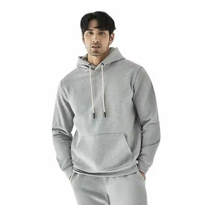 เสื้อฮู้ดขนแกะแบบสวมหัวเสื้อมีฮู้ดแบบสวมหัวผ้าคอตตอน100% ใส่ได้ทุกเพศโลโก้ออกแบบได้ตามที่ต้องการสำหรับฤดูหนาวแห้งเร็วสีทึบ - Product Image 3