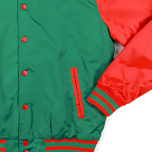 Veste bomber Elite Spring bicolore en laine de qualité supérieure, coupe ajustée, style streetwear, chaleur pour homme |   Essentiels de printemps haut de gamme - Product Image 3