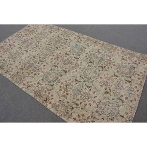 Alfombra de lana turca Vintage 44x78 pies Beige marrón alfombra de Área diseño de retazos respaldo de látex pasillo rectangular para sala de estar alfombra de noche - Product Image 4