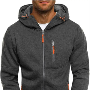 Veste à capuche zippée personnalisée sweats en coton éponge française vierge fermeture éclair complète vintage lavage à l'acide sweats à capuche en détresse pour hommes - Product Image 1