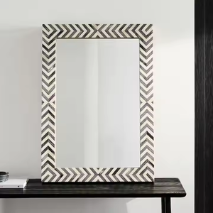 Artisan Series White Bone Mirror 30 Inch Statement Wall Decorby Crescent Crafts - Product Image 1