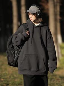 Sweat à capuche unisexe surdimensionné de bonne qualité pour hommes, sweat-shirt à manches longues en polaire vierge pour femmes - Product Image 6