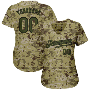 Maillot de baseball personnalisé, camouflage numérique, nom et numéro, entièrement boutonné, manches courtes, tenue d'équipe - Product Image 1