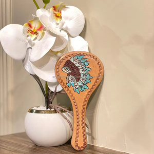 Genuino personalizado Floral hecho a mano Tooled estampado en relieve cuero maquillaje espejos Western Rodeo elegante dama de honor regalos especiales - Product Image 2