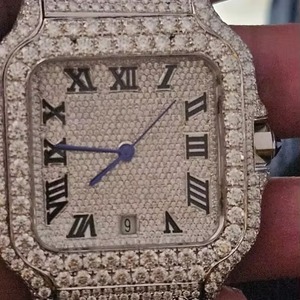 Top Demanded Shiny Iced Out Diamond Reloj de pulsera con esfera de 46mm Banda de acero inoxidable para uso comercial y de regalo - Product Image 3
