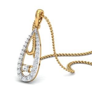 Boho Pear shape Zircon Brass Pendant 18k Gold Plated Dainty Wholesale Necklace For Women - Product Image 6