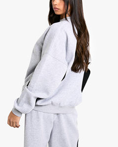 Sweat-shirts personnalisés pour femmes en molleton 100 % coton écologique, couleur unie, respirants, séchage rapide, épaules tombantes - Product Image 3