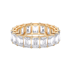 Anillo de banda de eternidad de corte esmeralda de diamante cultivado en laboratorio de 7,00 quilates, Plata de Ley 925, sólido, Unisex, de moda - Product Image 2