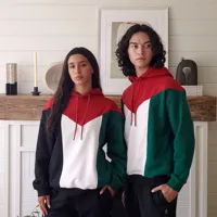 Hoodie Pria 100% Katun Tebal Berbahan Fleece dengan Ritsleting, Berkualitas Tinggi, Saku Custom, Pakaian Palestina Bordir Bendera, Musim Dingin, Gratis