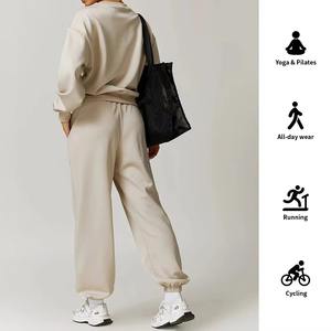 ชุดออกกำลังกายแขนยาว2ชิ้นสำหรับผู้หญิงชุดออกกำลังกายในเลานจ์เสื้อแขนยาวออกแบบได้ตามต้องการสำหรับฤดูใบไม้ร่วงฤดูหนาว - Product Image 2