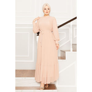 Vestido de Noche Beige con Mangas de Organza, para Fiesta Formal, Silueta de Cola de Pez, Decoración de Lentejuelas, Largo hasta el Suelo, Talla XS, Opciones de Tallas Grandes - Product Image 4
