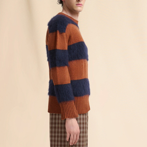 สเวตเตอร์กันหดสเวตเตอร์ผู้ชายสเวตเตอร์แบบบล็อกสีอะคริลิคเสื้อสเวตเตอร์คอกลมแขนยาวเสื้อสเวตเตอร์ฤดูหนาว - Product Image 4