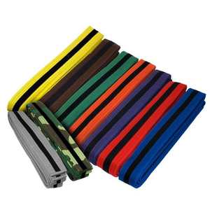 Cinturón BJJ de 100% algodón y 300cm de largo, opciones multicolores para entrenamiento de artes marciales de Karate, equipo OEM personalizable verificado por PayPal - Product Image 3