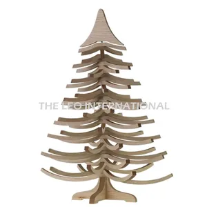 クリスマスの装飾品や装飾用の木製クリスマスディスプレイスタンドクリスマスツリーの形の木製ポリッシュ14X20インチの高さ
