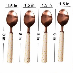 Rose Gold Stainless Steel Utensil <b>Set</b> 4-24 Pieces with <b>Plastic</b> Handle 202 or 304 Grade Metal and PVD Coating - Product Image 2