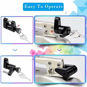 Vypart 1-Piece <b>Black</b> Latch Trailer Hitch Coupler Lock 1/4 Inch Pin Diameter <b>Knob</b> Controller-Cargo Control Accessory - Product Image 6