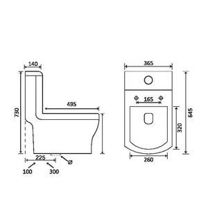 Vente en gros d'une seule pièce en céramique moderne professionnelle S-Trap sortie articles sanitaires toilette ensemble sécurité salle de bain commode Chine maison - Product Image 6