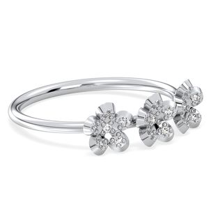 Anillo de Compromiso de Media Eternidad de Oro Sólido de 14K y 18K con Diseño Elegante REYES, con Moissanita VVS, para Mujer, Certificado por GRA, Joyería Fina - Product Image 3