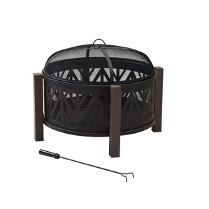 Modern Iron <b>Wood</b> <b>Burning</b> <b>Fire</b> <b>Pit</b> Sleek Design Patio Backyard Centerpiece Functional Stylish Contemporary Elegant Handmade - Product Image 4