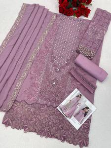 Conjunto de Salwar Kameez de Georgette con Bordado de Zorro para Mujer, Traje Tradicional Pakistaní de Diseñador para Fiestas, Kurta Dupatta de Lujo para Bodas - Product Image 2