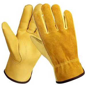 ถุงมือทำงานหนังวัวไวด์สีเขียวถุงมือเซฟตี้อุตสาหกรรมกันไฟตัดและกันความร้อน - Product Image 6