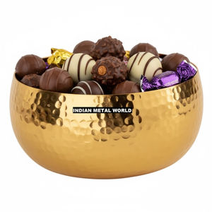 Elegante Tazón de Servir Hecho a Mano con Acabado Dorado de Latón, Tazón Decorativo de Metal para Chocolate y Dulces, Perfecto para Decoración del Hogar y Regalos - Product Image 6
