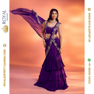 Nuevo diseñador Party Wear Lehenga Saree con blusa Colección en Tarifa mayorista por Royal Export Surat - Product Image 1