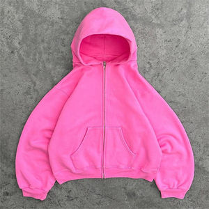 Custom Heavy Weight Blank Oversized Cotton Hoody 600gsm Cropped Puff <b>Crop</b> <b>Top</b> <b>Men</b> Baggy Zip up Boxy Fit Hoodie - Product Image 1