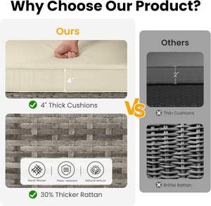 Sofa en rotin tout temps en gros ensemble pour le fournisseur extérieur de meubles de jardin de patio - Product Image 2