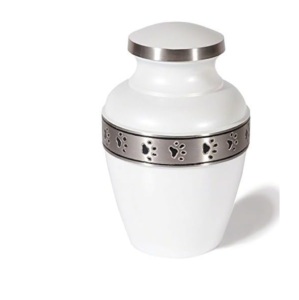 Urnes de crémation artisanales indiennes Urnes de crémation pour animaux de compagnie en laiton avec urnes de crémation de couleur blanche Fournisseur - Product Image 1