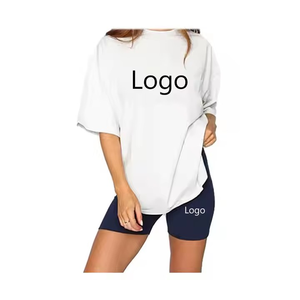 Ensembles 2 pièces pour femmes T-shirts décontractés et costume d'entraînement court femmes ensembles courts femmes ensemble deux pièces respirant mode personnalisée - Product Image 2
