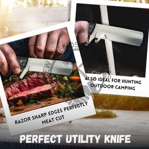 Cuchillo utilitario EDC multifuncional hecho a mano de acero de alto carbono 1095 con mango de madera exótica, hoja fija, para caza, camping, estilo cowboy, OEM - Product Image 4