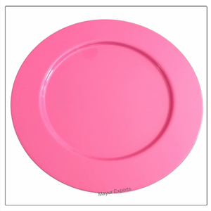 Assiette de service ronde en acier inoxydable écologique et polyvalente, 33 cm, couleur émaillée revêtue de poudre, classique pour la maison, l'hôtel, les fêtes, le service de nourriture - Product Image 2