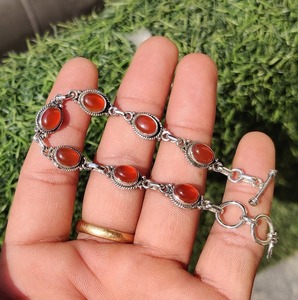 925 <b>Sterling</b> <b>Silver</b> Carnelian Gemstone <b>Bracelet</b> Jewelry Handmade <b>Silver</b> Boho Style <b>Bracelet</b> Jewelry For <b>Women</b> Wedding Gift Wife - Product Image 2