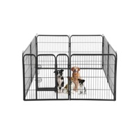 Kandang Anjing Indoor Outdoor Terlaris, Pagar Bermain Logam Galvanis dengan Kancing Pengunci, Mudah Dirakit untuk Hewan Kecil