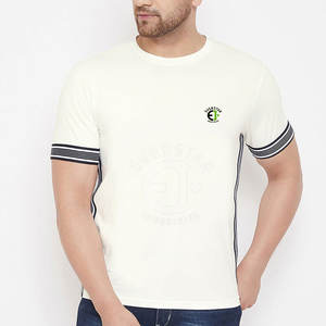 เสื้อยืดสำหรับผู้ชายผ้าคอตตอนสีพื้นสำหรับผู้ชายทรงหลวมพิมพ์ลายทรง100% - Product Image 1