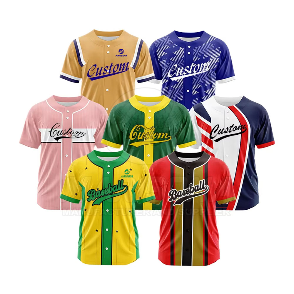 Durable Material Printed Baseball Jersey Best Selling Premium Quality 100% Polyester Quick Dry Customizable MARISONA INTL Unisex
