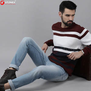 Nouveau dernier chandails pour hommes personnalisés Anti-rides décontracté mode col rond pull manches longues saison d'hiver respirant 100% - Product Image 4