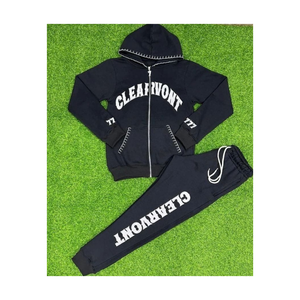 Ensemble 2 pièces élégant et personnalisé, respirant, fermeture éclair, imprimé en 3D, survêtements à capuche en coton, nouveaux survêtements décontractés haut de gamme - Product Image 1