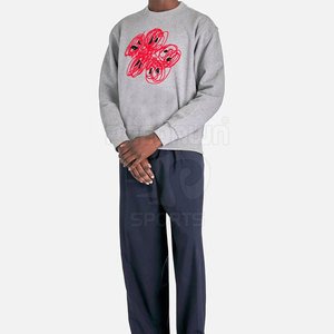 Sudaderas bordadas de ropa de calle de alto fabricante, sudaderas bordadas de gran tamaño a la moda - Product Image 5