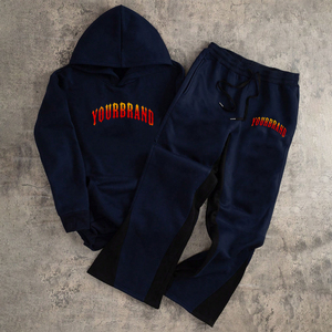 Conjunto de Sudadera con Capucha y Pantalones Deportivos de Felpa Francesa 100% Algodón Ligero para Hombre con Logotipo Personalizado, Diseño 3D para Invierno - Product Image 2