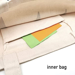 กระเป๋าผ้าใบแคนวาสแบบสั่งทำกระเป๋าถือแฟชั่นทำจากผ้าฝ้ายธรรมชาติ - Product Image 5