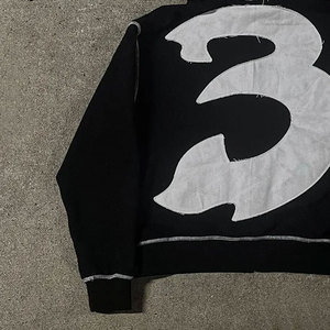 Unique Design Men Distress Patch Hoodie / <b>Adult</b> Size Light Weight And Comfortable Men Distress Patch Hoodie - Product Image 5